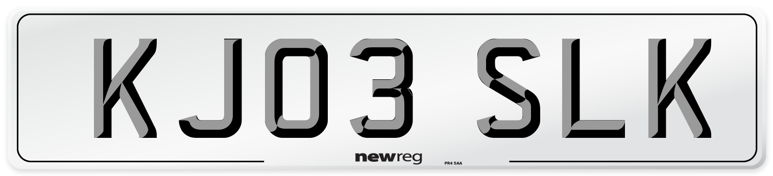 KJ03 SLK Number Plate from New Reg